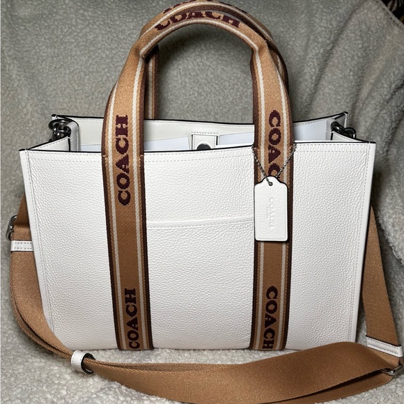 Coach White and Brown Tote Bag Totes